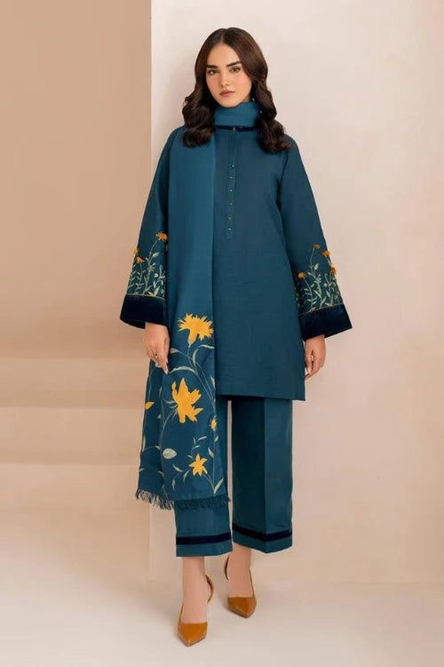 Embroided Dhanak 3PC D#40