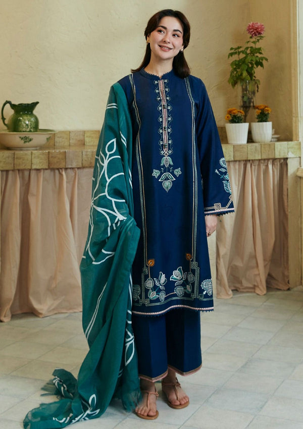 Embroided Dhanak 3PC D#38