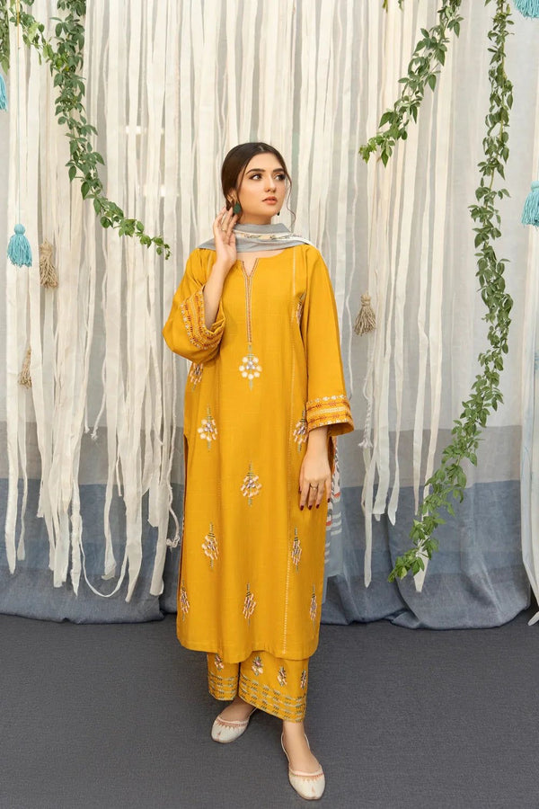 Embroided Dhanak 3PC D#36