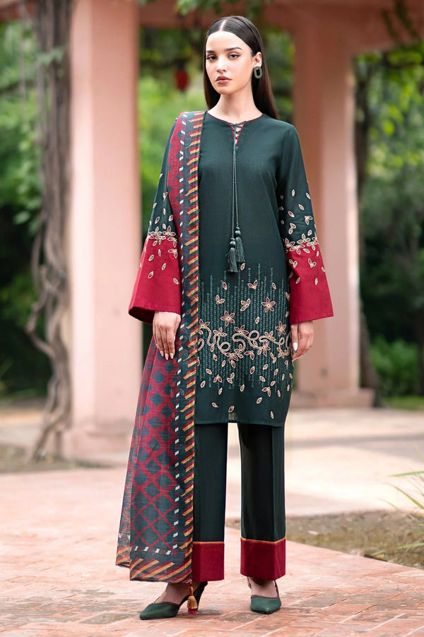 Embroided Dhanak 3PC D#31