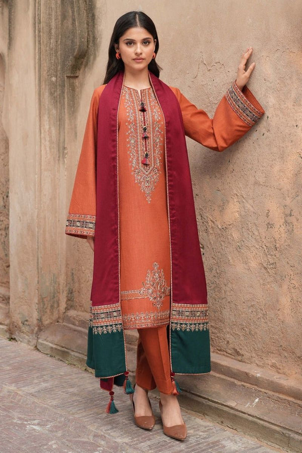 Embroided Dhanak 3PC D#33