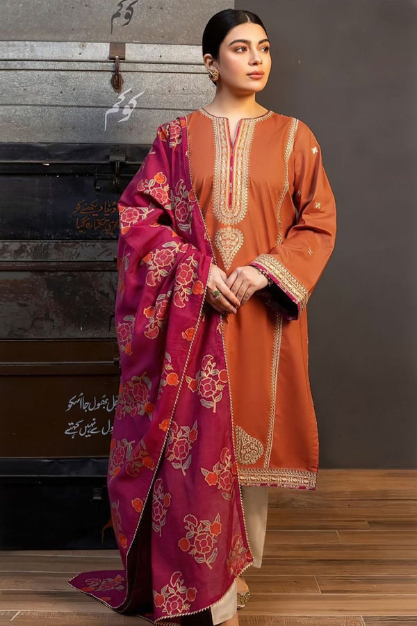 Embroided Lawn 3PC D#22