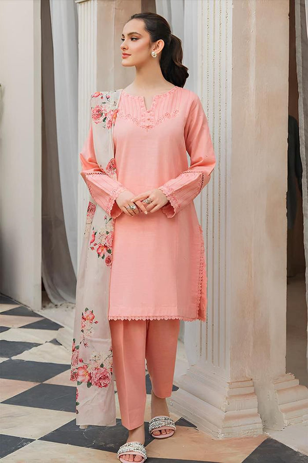 Embroided Dhanak 3PC D#23